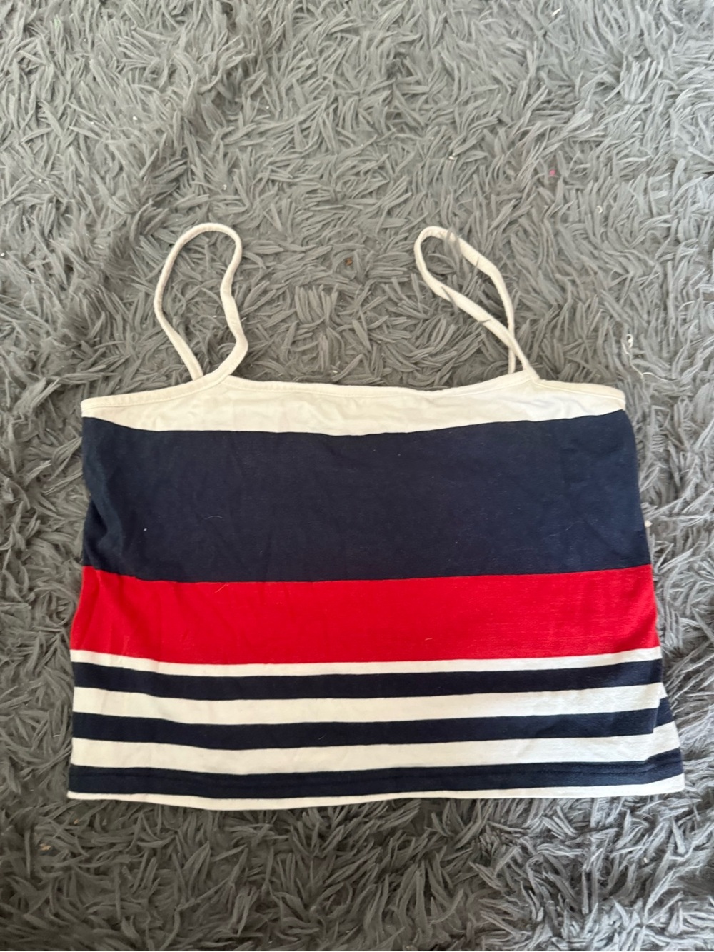Brandy Melville Navy, White & Red Striped Tank